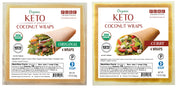 Keto Coconut Wraps, Original and Curry Flavor Sampler, Organic, (4 per pack)